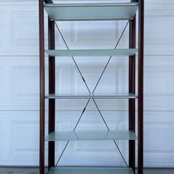 Perfect Bookcase Frosted Glass Shelves Cabinet