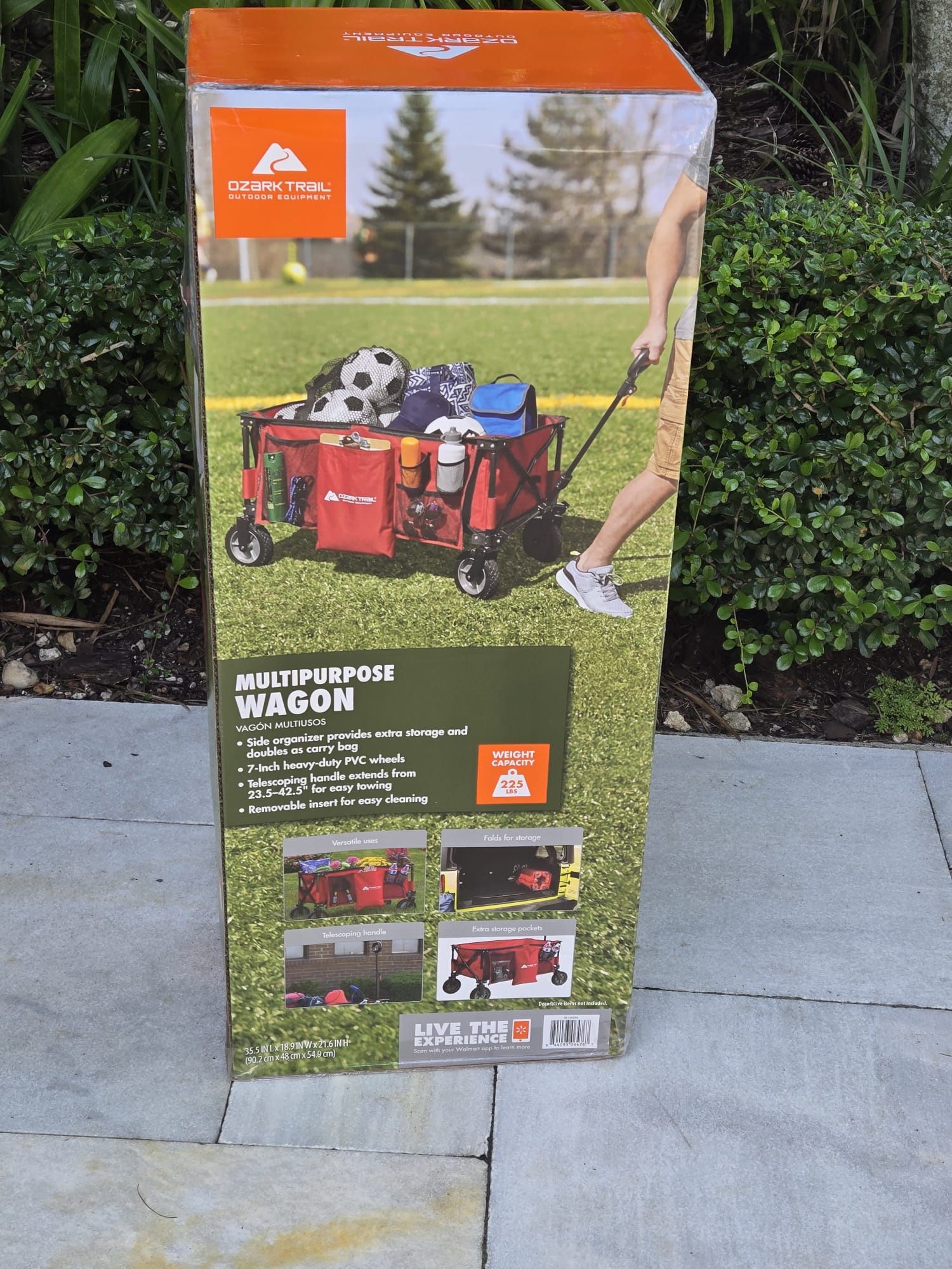 Ozark Trail Multipurpose Folding Wagon (telescoping handle, side pockets, folds up, 225 lb capacity)