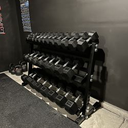 5-75lbs Dumbbells w/Rack
