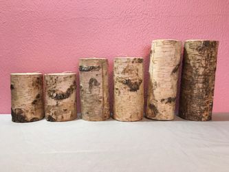 Birch log wax candles