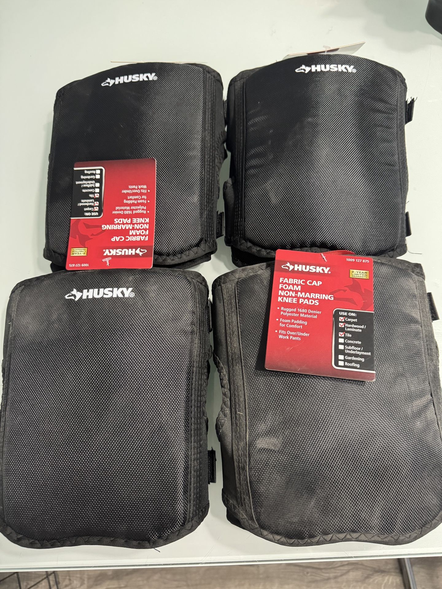 4 Lot of Fabric Cap Foam Non-Marring Knee Pads