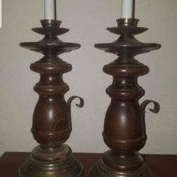 Vintage Set of Country Style Candlestick Lamps/Lights. $25.00 for the set.