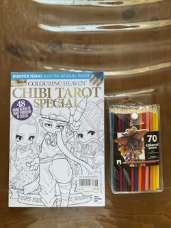 New Adult Coloring Magazine and coloring pencils