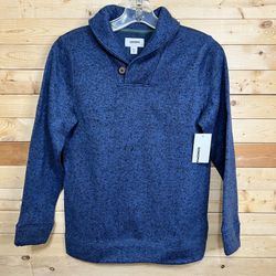SONOMA Blue Shawl Neck Pullover Fleece Kids Sweater Top Kids size M (10/12) NWT