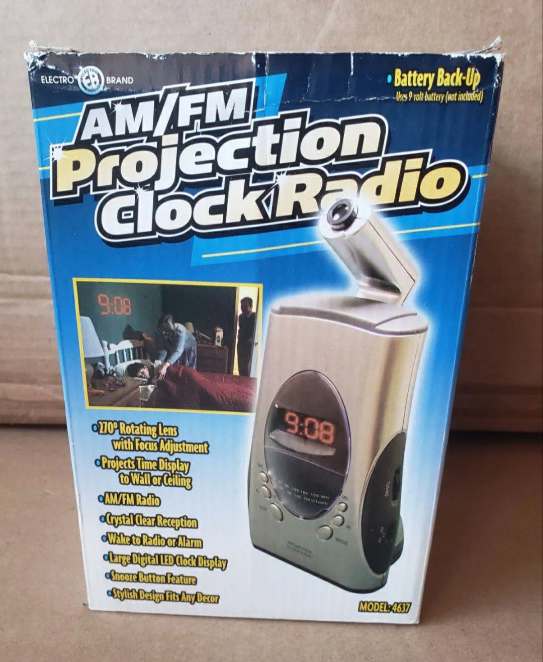 Electro Brand Am/Fm Projection Clock Radio
