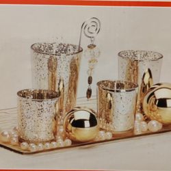 Votive Candle holder set in gold