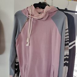 Ladies Double Hood Sweatshirt  Xl