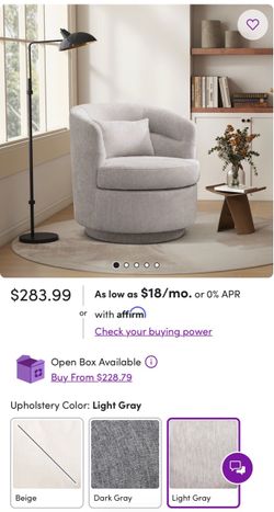 Jarissa 29" Wide Modern Upholstered Soft Swivel Barrel Chair With Lumbar Pillow