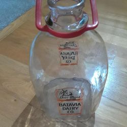Vintage milk bottle.  Batavia Dairy illinois One gallon. 