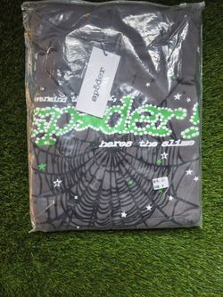 Sp5der Graphic Hoodie Gray Size M