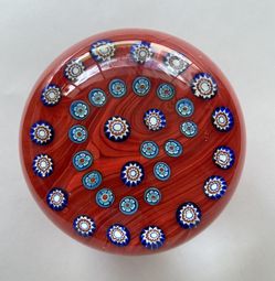 Red Gentile West Virginia Glass Paperweight