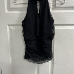 White House Black Market Black Lace High Neck Top - Size XXS - NWOT