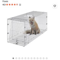 VEVOR Live Animal Cage Trap, 50" x 20" x 26" 