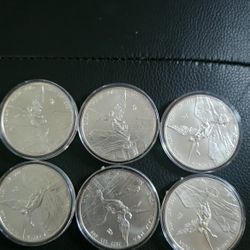 20 Silver Coins. Libertad Mexican coins . Year 2021