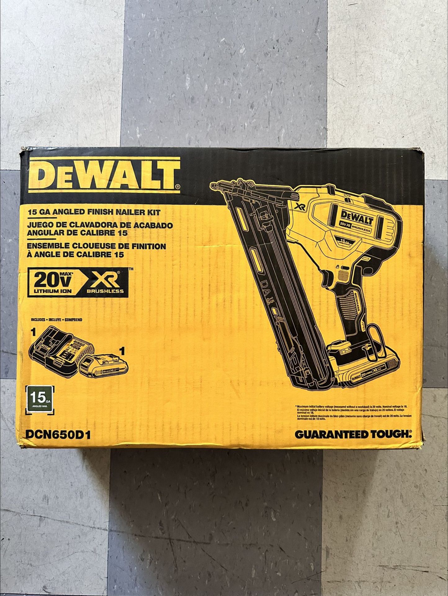 DEWALT 20V MAX XR Lithium-Ion Cordless 15-Gauge Finish Nailer Kit 2.0ah  Battery And Charger With Bag for Sale in Los Angeles, CA OfferUp
