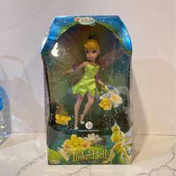New Tinkerbell Procelain Doll Disney Fairies Brass Key Keepsakes 2008