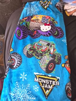 Monster Jam trucks Christmas Blanket