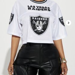 Medium Las Vegas Raiders Ladies Jersey Ladies Woman’s Crop Top Jersey 