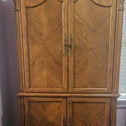 Computer Hutch, Beautiful Heavy Wood 2 Pcs