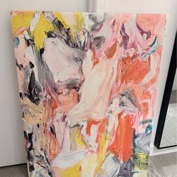 Large Abstract Expressionist Canvas - de Kooning Style reproduction,