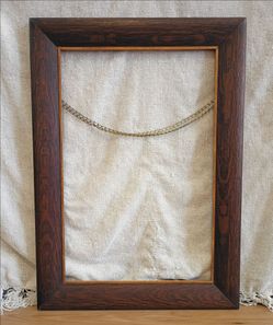 c1900 Frame American Dark Fumed Sawn Tiger Oak Mission Arts Crafts 22 x 16 Wood