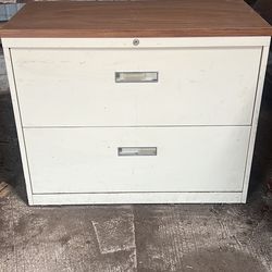 2 Drawer Lateral Filing Cabinet. Has some rust & I don’t have key. 