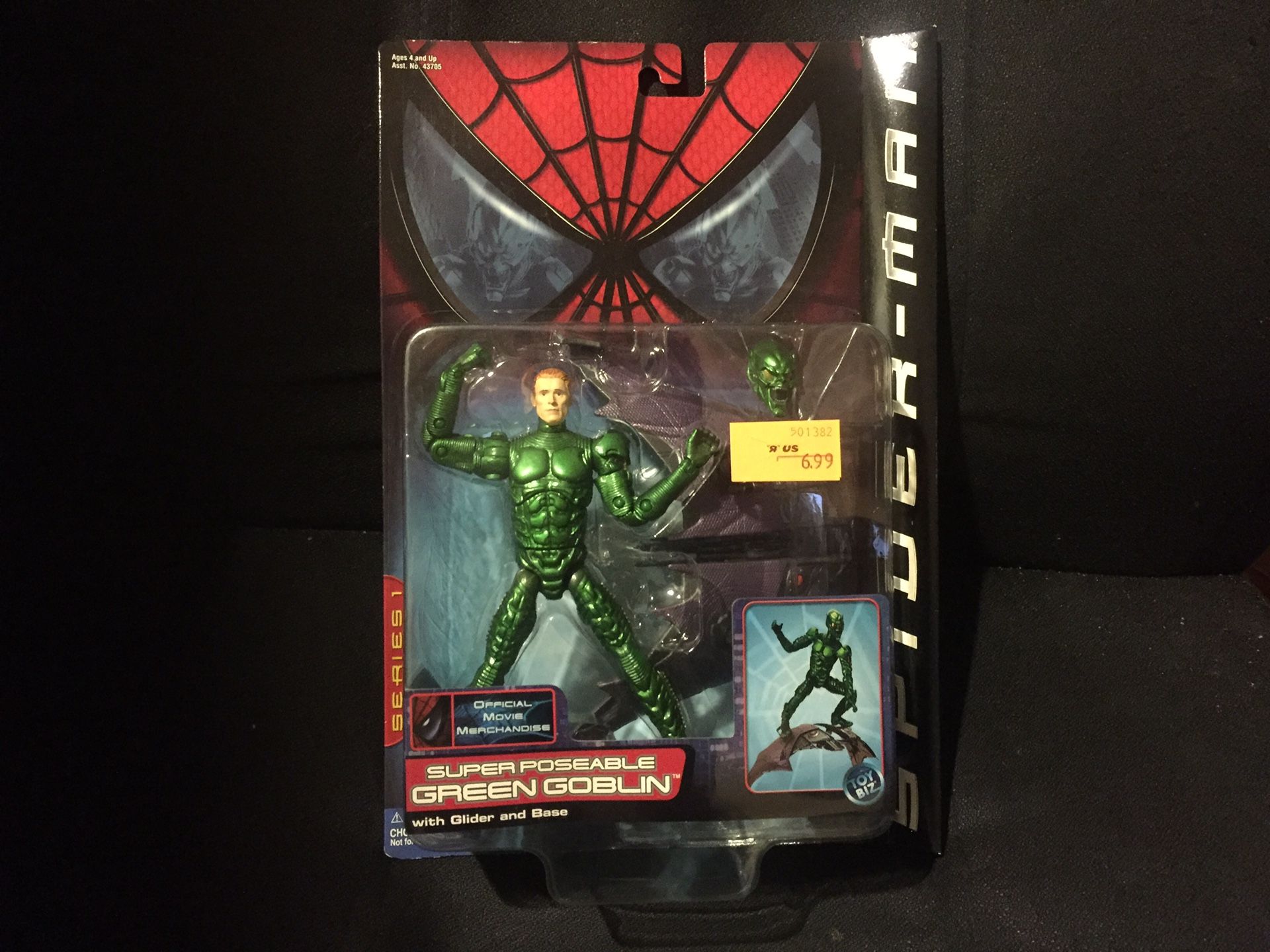 Brand New Toybiz Super Poseable Green Goblin 2001 Spiderman Movie