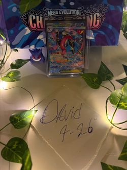 Mega Greninja EX Pokémon Card in Case