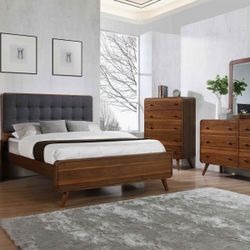 New 5 Piece Mid Century Bedroom Set.  Free Delivery!