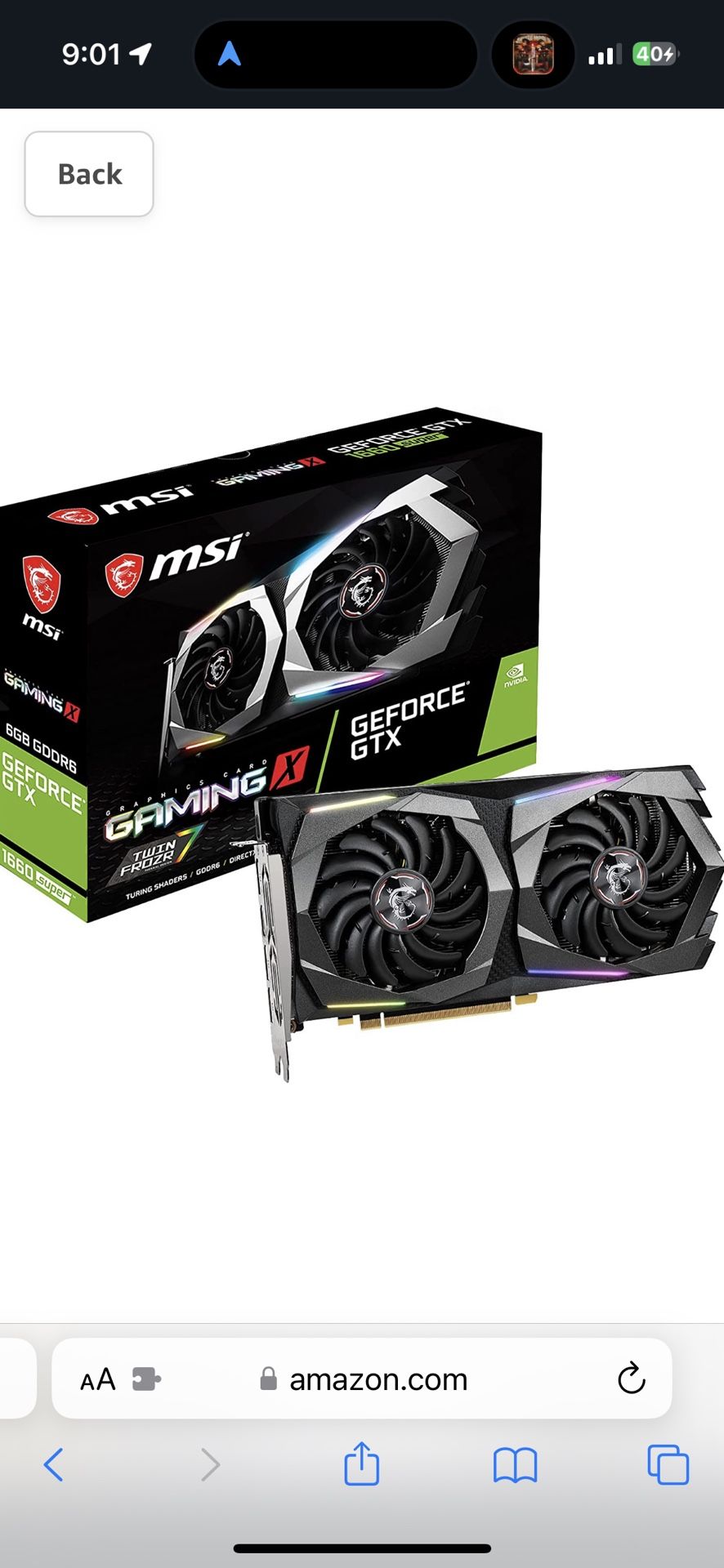 Msi Gtx Nvidia 1660 Super Amazon 1660 Super Graphics Card For