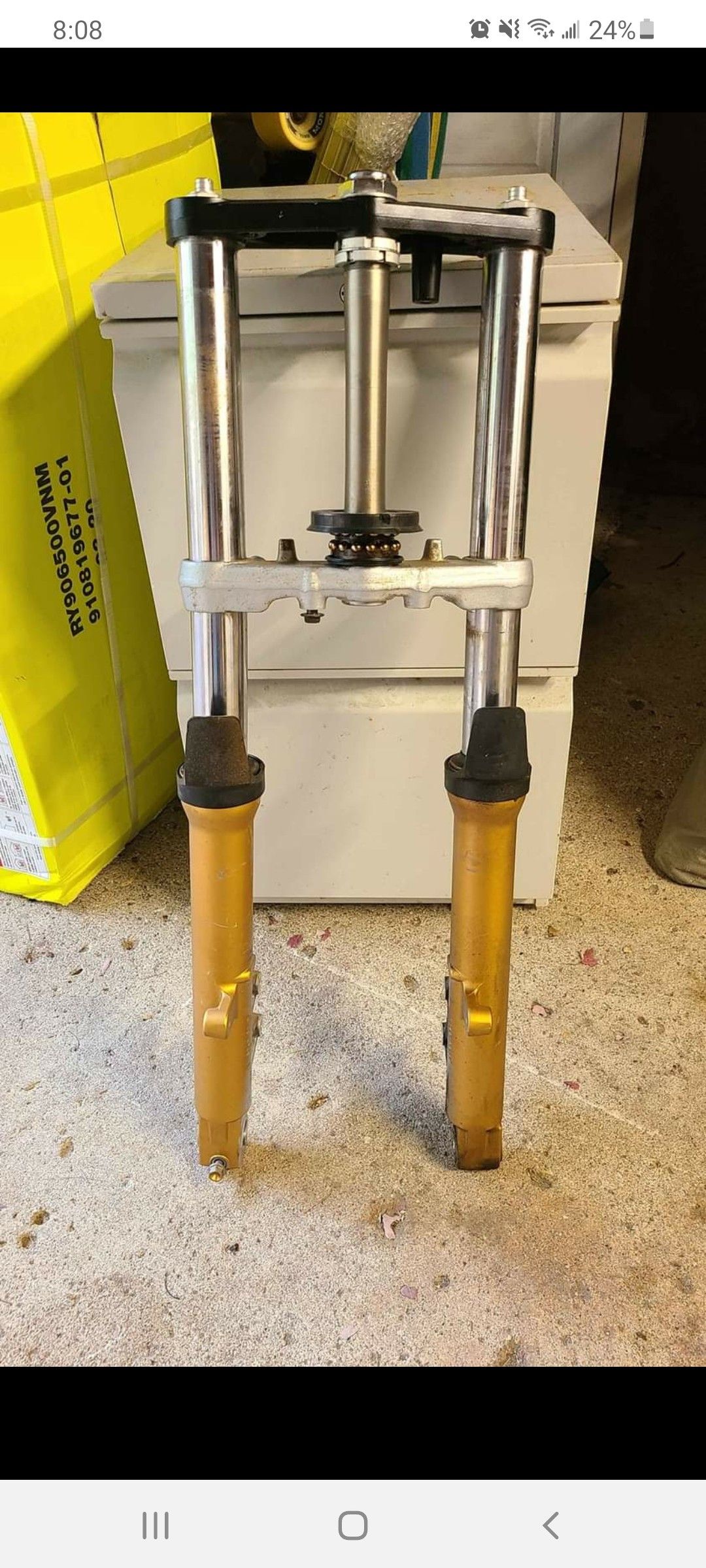 2003-2009 Suzuki SV650/S Triple Tree Front Suspension Fork Holder Upper Lower OEM with Front Forks