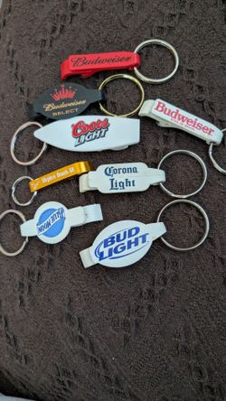 Vintage 1990s Beers Bottle Keychains