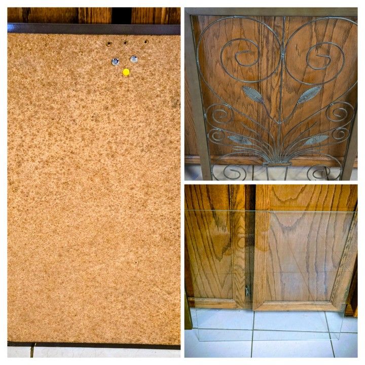 Misc. Cork board, metal wall floral, glass table top/panel. From$15-29 Holmdel nj