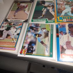 Six Card Lot Of Rickey Henderson Hall Of Famer