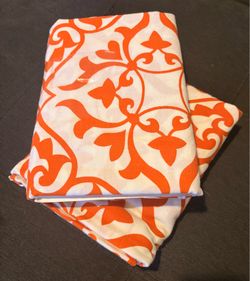 Vintage IKEA Andrea Kakel Fabric Bolt Remnant Orange White Floral Damask 3.67 Sq Yds