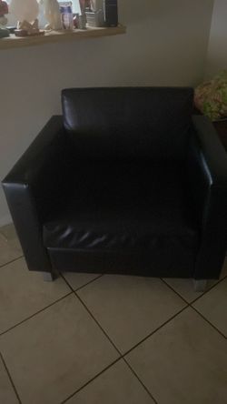 Black Faux Leather Accent Chair