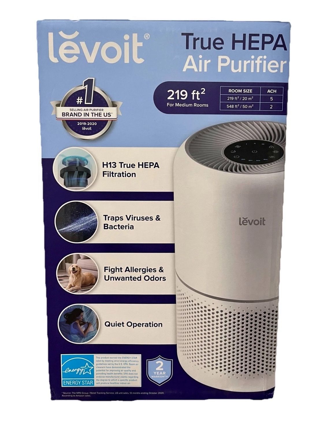 LEVOIT Core 300 True HEPA Air Purifier - White