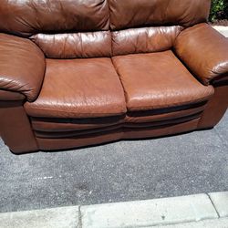 Leather Sofa L70"