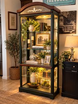 Lighted Glass Curio Display Cabinet