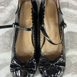 cute bow low heel slip on shoes