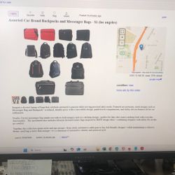 Assorted Car Brand Backpacks And Messenger Bags