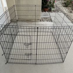 Foldable Metal Wireless Indoor Outdoor Pet Fence Playpen Kit 