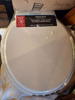 Round Molded Wood Toilet Seat White