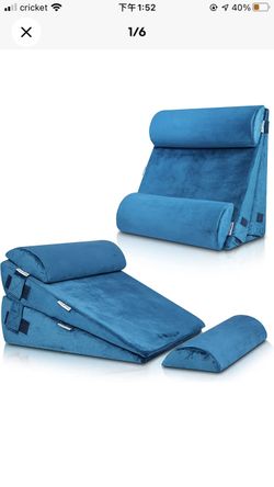 Lunix Adjustable 4pcs Memory Foam for Back, Neck, Leg Pain Relief Wedge Pillow