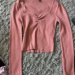 Pink Cropped Long Sleeve