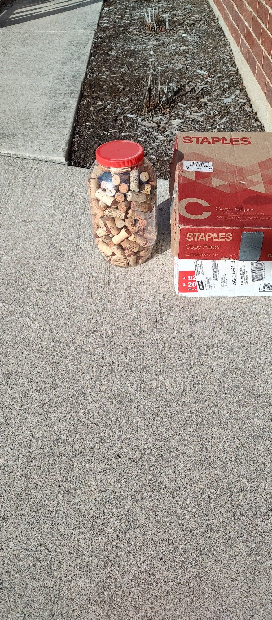 Large Plastic Container of Wine Corks for Crafts