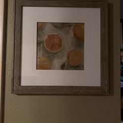 Framed Lemon Wall Art 15x15
