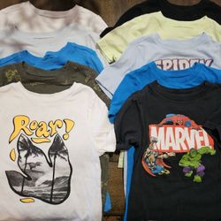 10 Toddler Boy Graphic Tees - Size 5T