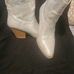 White  Dimond  Boots 