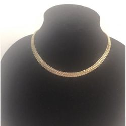 Vintage Gold Tone Wide Link Necklace Marked W. Germany